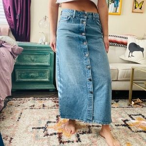 Anthropologie Jean button down pencil skirt